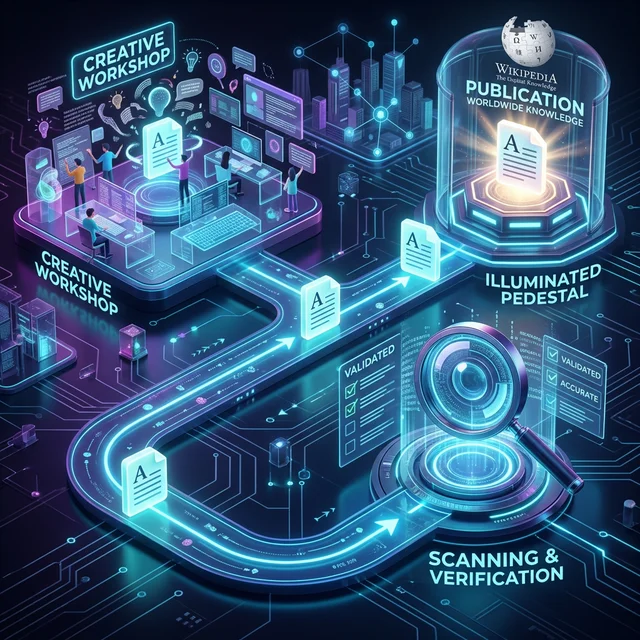 Wikipedia Article Creation Lifecycle Illustration