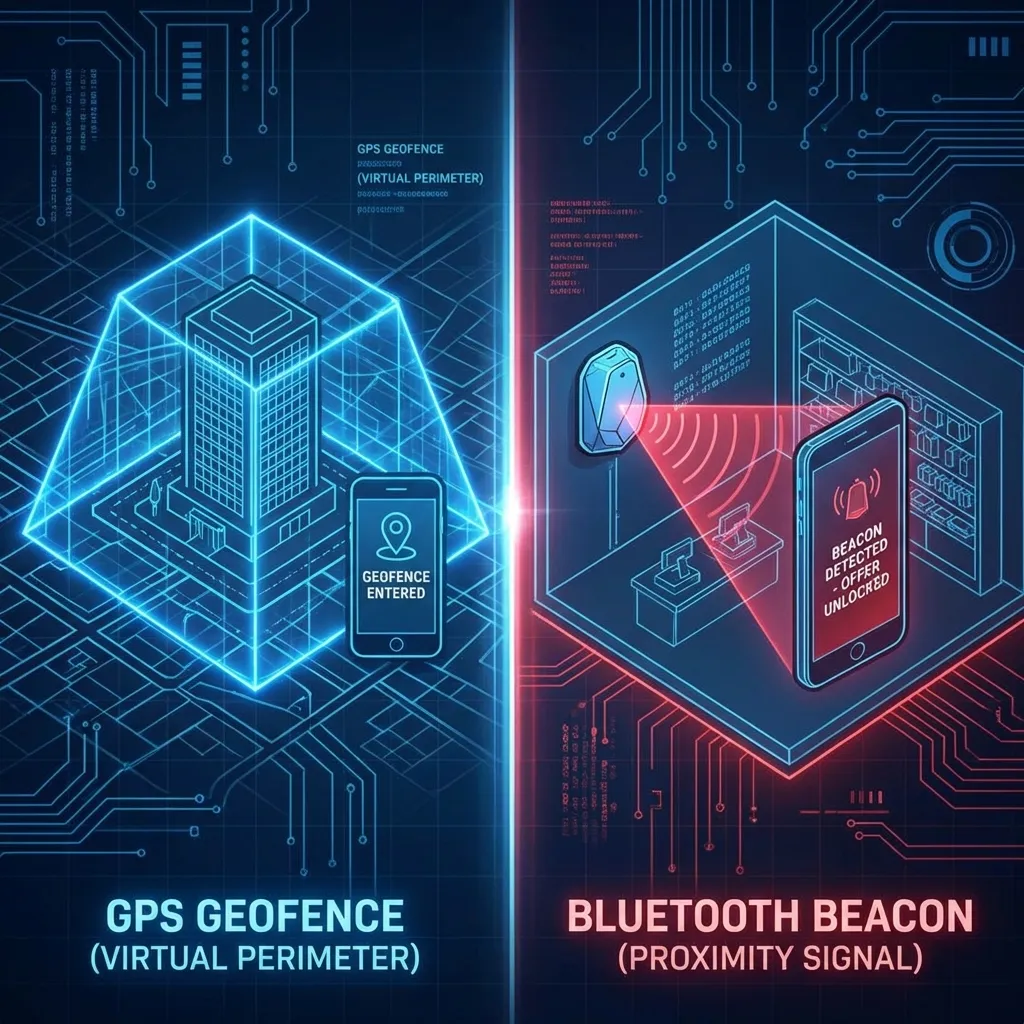 Geofencing vs Beaconing