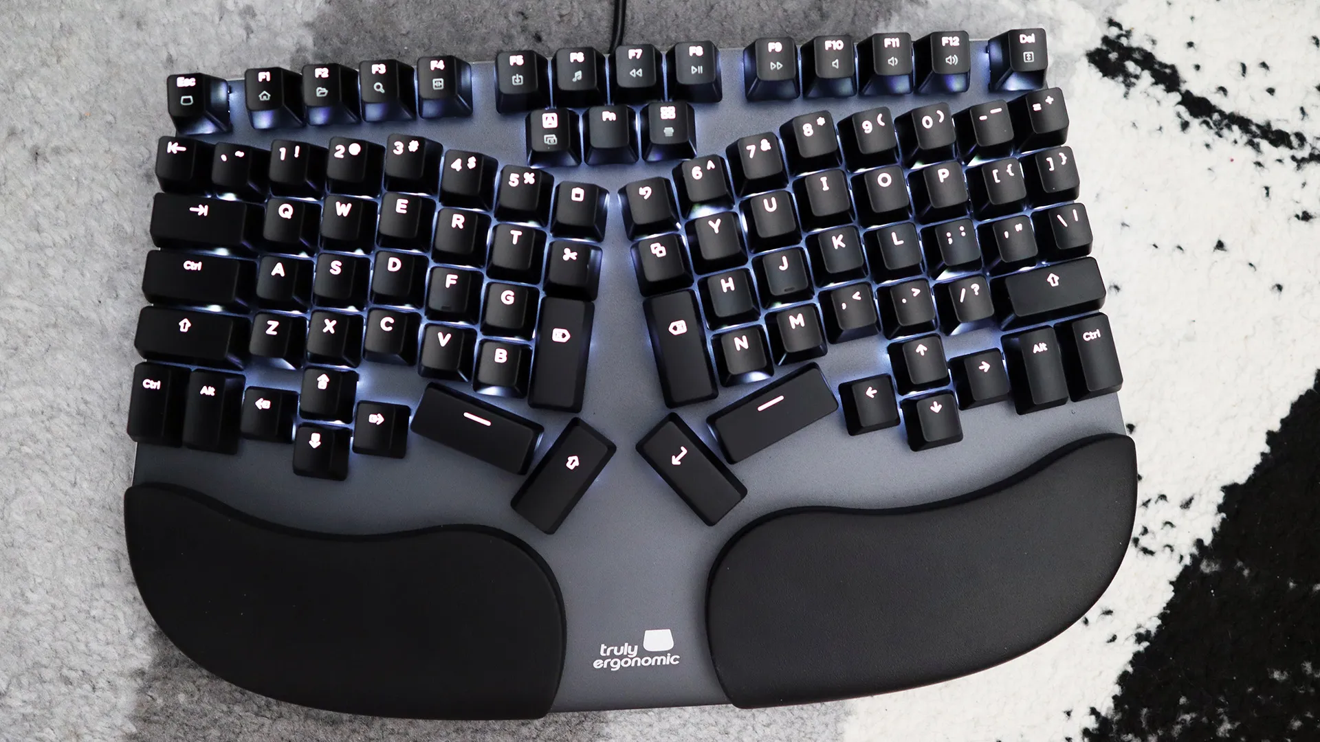 Ergonomic keyboard with split design