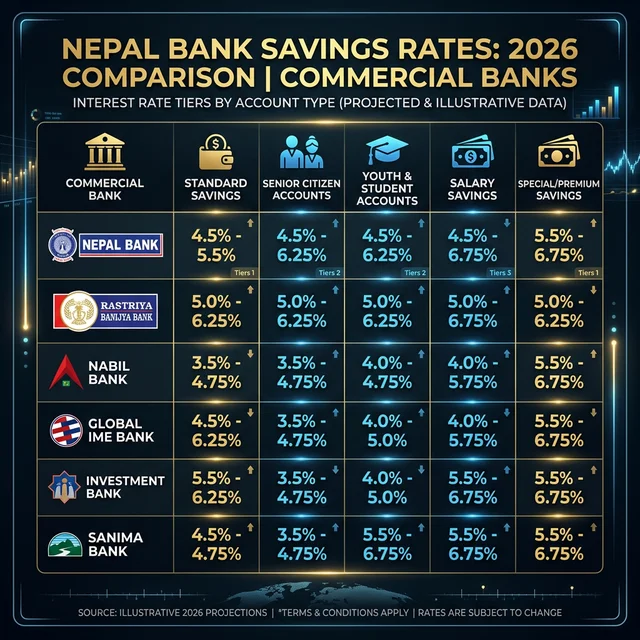 Nepal Bank Savings Rates Comparison 2026