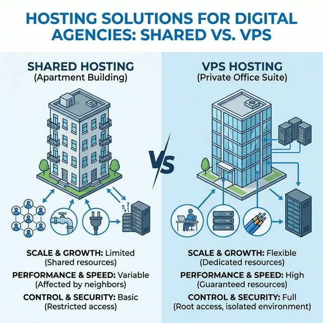 Shared Hosting vs. VPS: The Critical Pivot for Growing Agencies